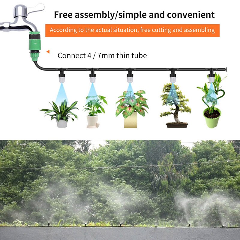 Misting Nozzle Watering Misting Spray Cooling System Nozzle Outdoor Garden Greenhouse park Plants Spray Hose Watering