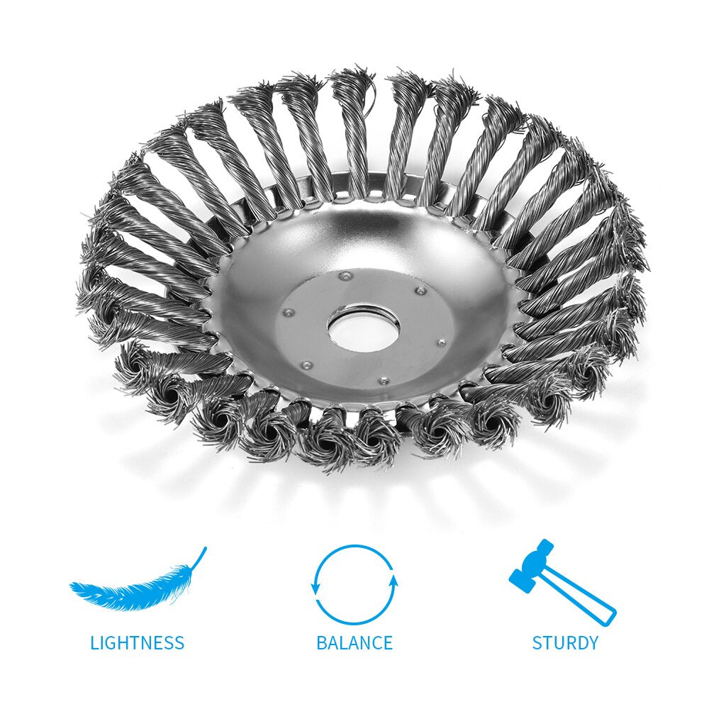 Mower Wire Wheel Lawn mower weeding head Steel Garden Weed Brush Lawn Mower Razors Lawn Mower Eater Trimmer Steel Wire Wheel