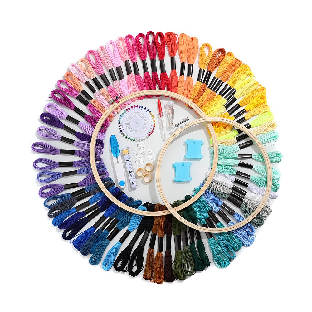 Multicolor Cross Stitch Threads Cotton Sewing Skeins Embroidery Thread Floss Skein Kit DIY Sewing Tool 100pcs Embroidery thread