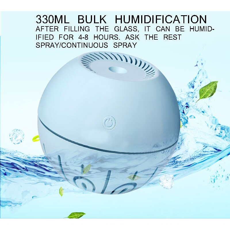 Multifunctional Humidifier Light Bulb Humidifier Light Speed Ball Humidifier Office Humidifier Air Diffuser Humidification 330ml