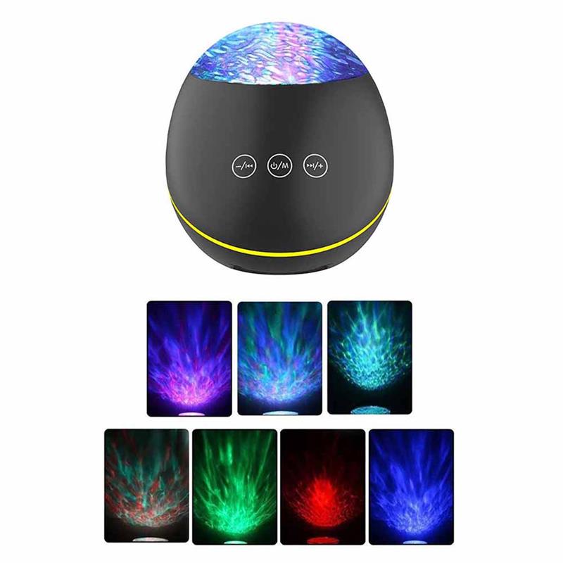 Night Light Projector Ocean Wave 8 Modes Blueteeth USB Voice Control Music Player LED Night Light Projector Light Decor KidsGif