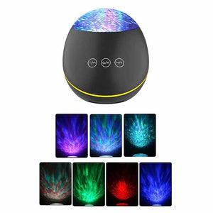 Night Light Projector Ocean Wave 8 Modes Blueteeth USB Voice Control Music Player LED Night Light Projector Light Decor KidsGif