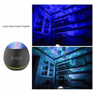 Night Light Projector Ocean Wave 8 Modes Blueteeth USB Voice Control Music Player LED Night Light Projector Light Decor KidsGif