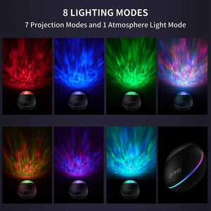 Night Light Projector Ocean Wave 8 Modes Blueteeth USB Voice Control Music Player LED Night Light Projector Light Decor KidsGif