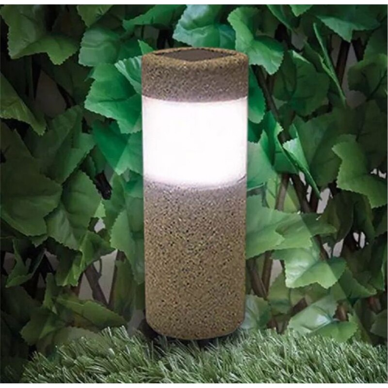 Outdoor Solar Power Stone Pillar White LED Light Landscape Pathway Light Solar Light For Garden Lawn Courtyard Decoration Lamp