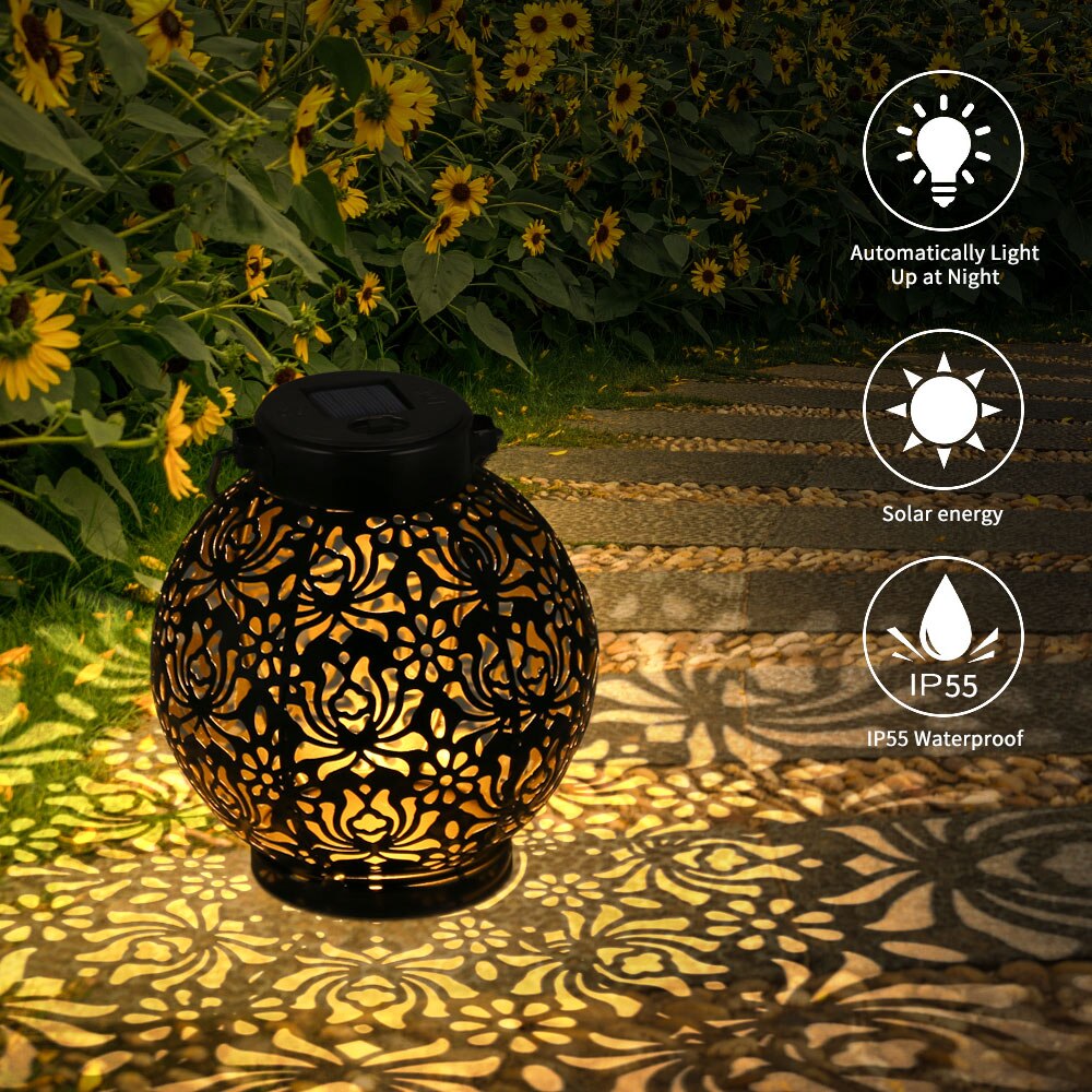 Retro Solar Lamp solar lanterns Waterproof Garden LED Solar Light Landscape Lamp  Hollow Lamp Lantern for Garden Decoration