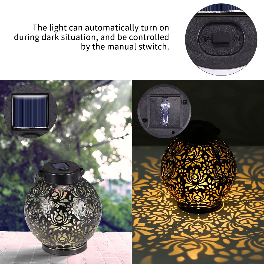 Retro Solar Lamp solar lanterns Waterproof Garden LED Solar Light Landscape Lamp  Hollow Lamp Lantern for Garden Decoration
