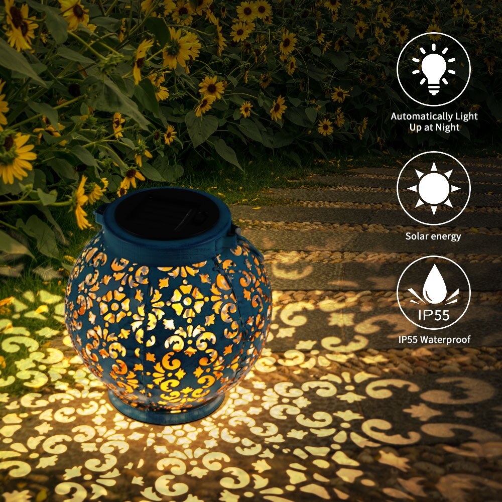 Retro Solar Lamp solar lanterns Waterproof Garden LED Solar Light Landscape Lamp  Hollow Lamp Lantern for Garden Decoration
