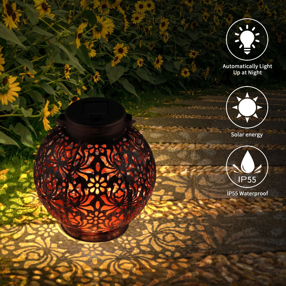 Retro Solar Lamp solar lanterns Waterproof Garden LED Solar Light Landscape Lamp  Hollow Lamp Lantern for Garden Decoration
