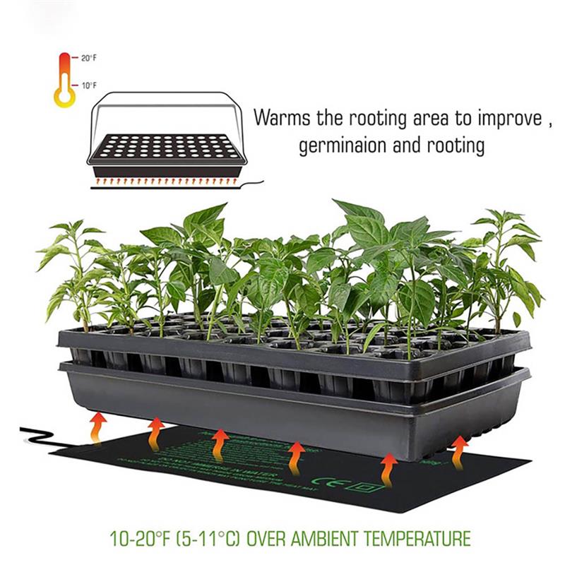Seedling Heating Mat 20x20cm Waterproof Plant Seed Germination Propagation Clone Starter Seedling Heating Pad For Garden Supplie