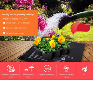 Seedling Heating Mat 20x20cm Waterproof Plant Seed Germination Propagation Clone Starter Seedling Heating Pad For Garden Supplie