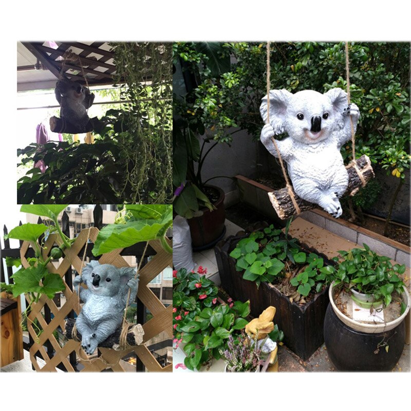 Simulation Koala pendant Animals Sculpture Resin Crafts Decorative Ornament For Home Garden Yard Decoration