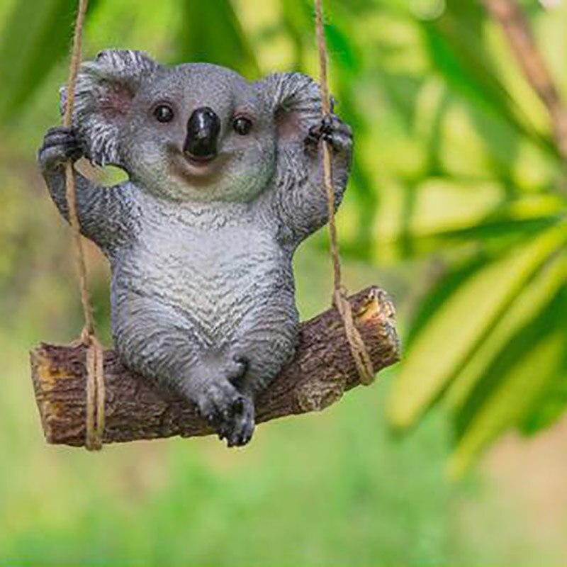 Simulation Koala pendant Animals Sculpture Resin Crafts Decorative Ornament For Home Garden Yard Decoration