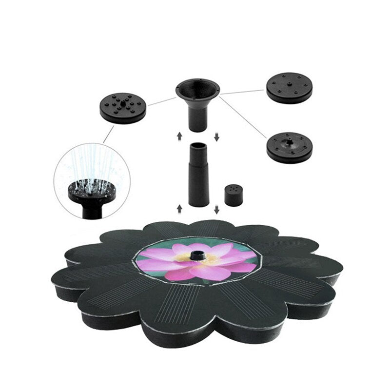 Solar Solar Floating Fountain Lotus Flower Fountain Solar Water Pump Courtyard Solar Floating Fountain
