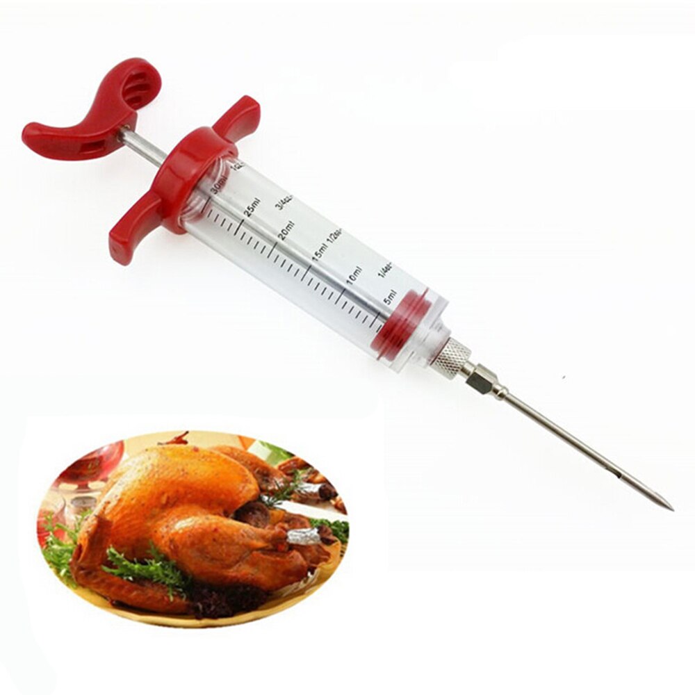 Stainless Steel Needles Spice Syringe Set BBQ Meat Flavor Injector Kitchen Cooking Sauce Marinade  Accessories Good Quality