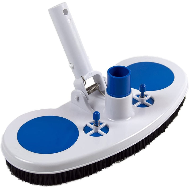 Swimming Pool Suction Vacuum Head Brush Cleaner Hard Curved Cleaning Tools Wall & Floor Brush Bristles Vacuum Brush Cleaner