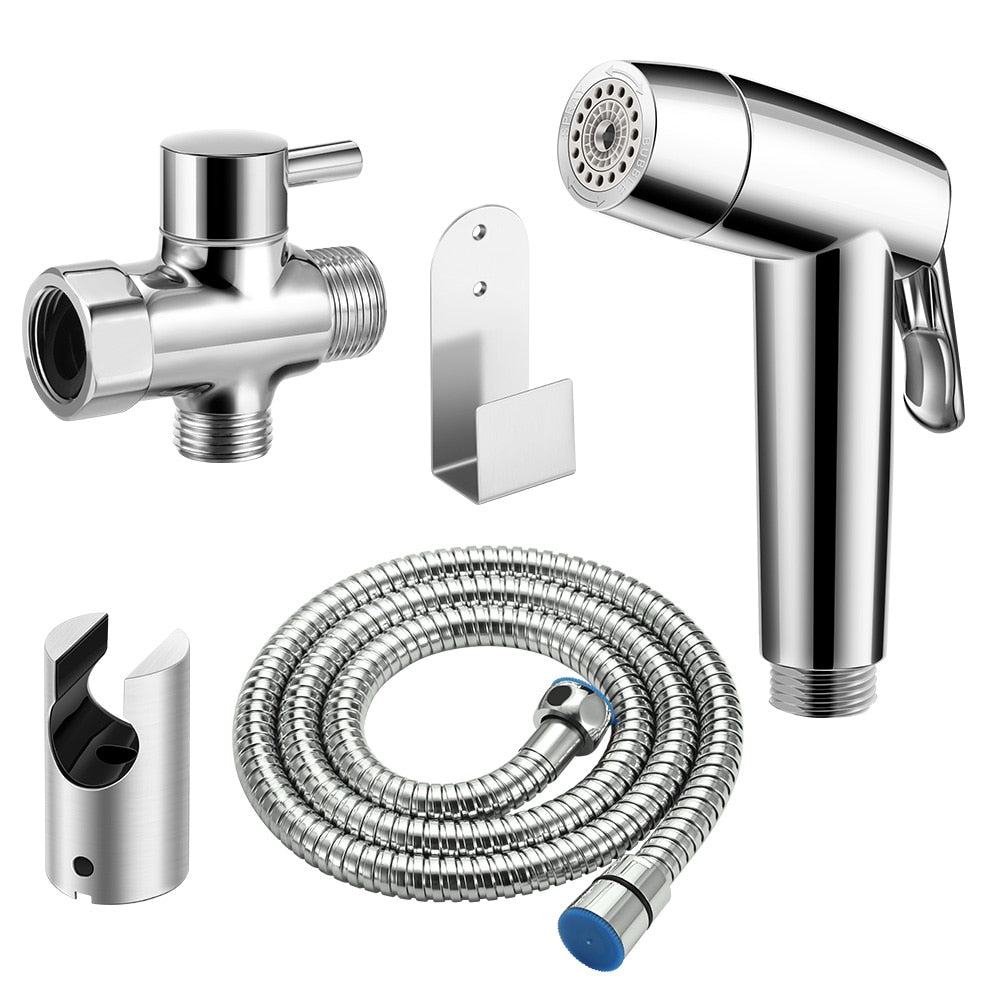 Toilet Handheld Two Function Toilet bidet sprayer Kit Stainless Steel Hand Bidets faucet Bathroom sprayer shower easy install