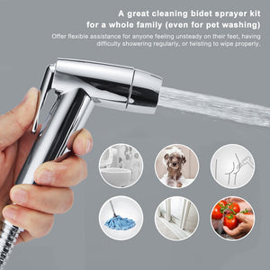 Toilet Handheld Two Function Toilet bidet sprayer Kit Stainless Steel Hand Bidets faucet Bathroom sprayer shower easy install