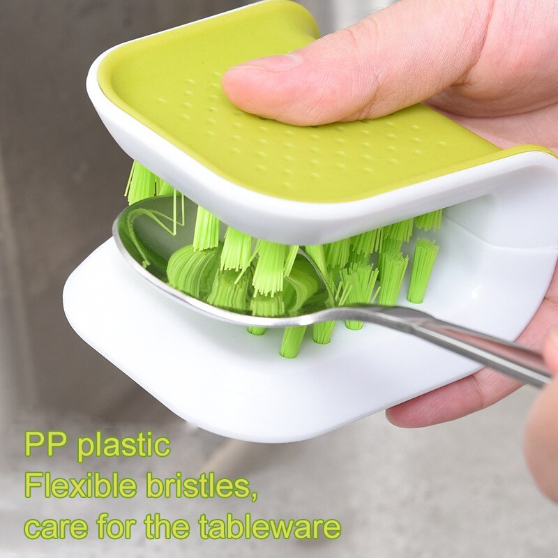 U-shape Cleaning Brush Multifunctional Kitchen Knife Fork Chopsticks Tableware Cleaning Tool U-shape Cleaning Brush