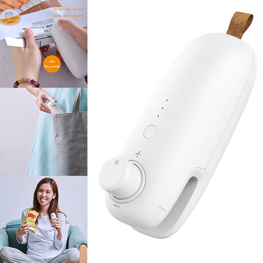USB Charging Bag Sealer Portable Bag Sealer Handy Sealer Manual Bag Sealing Machine for Snack Grocery Bags