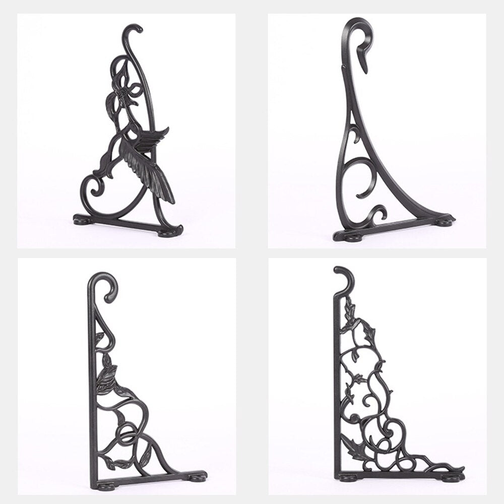 Wall Hanging Flowerpot Bracket Iron Flower Stand Balcony Home Decoration Iron Plants Pots Hooks European Style For Garden