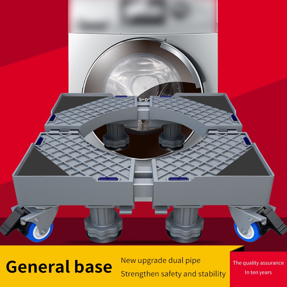 Washing Machine Base With Pulley Brake Lifting Removable Universal Base Rack Washing Machine Support For Household Supplies