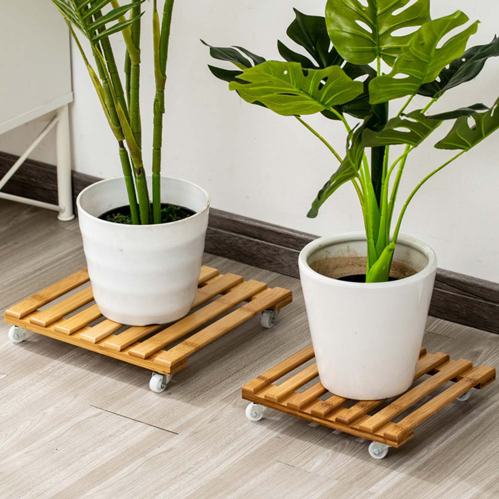 Wooden Vase Flower Pot Slip Bracket Living Room Corridor Garden Potted Bracket Placed Storage Rack moveable pot bracket
