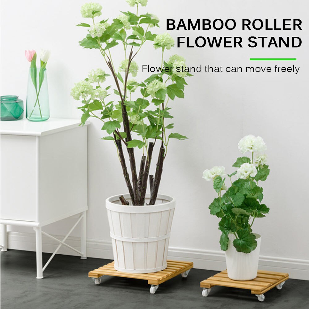 Wooden Vase Flower Pot Slip Bracket Living Room Corridor Garden Potted Bracket Placed Storage Rack moveable pot bracket