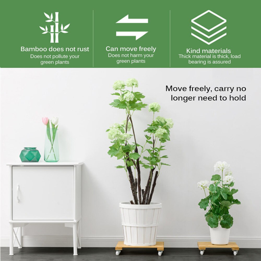 Wooden Vase Flower Pot Slip Bracket Living Room Corridor Garden Potted Bracket Placed Storage Rack moveable pot bracket